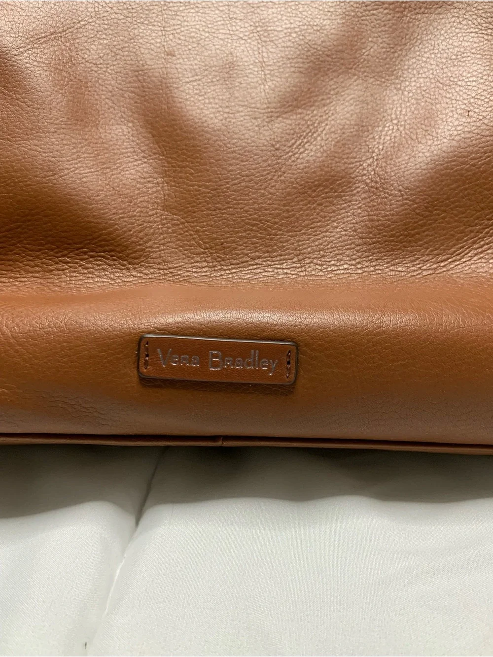 Vera Bradley Large Brown Quilted Leather Tote